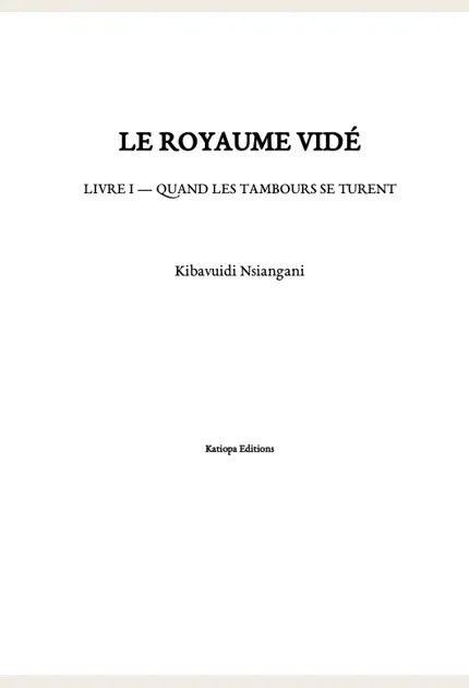 Cover of Le Royaume vidé — Livre I : Quand les tambours se turent